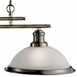 32899-006 Antique Brass 3 Light over Island Fitting with Alabaster Glasses