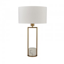 59539-006 Gold & White Marble Table Lamp with White Shade