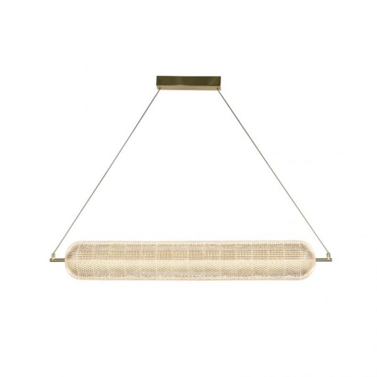 75460-006 Satin Brass LED over Island Fitting with Clear Acrylic Shade
