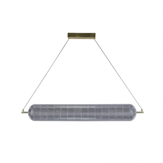 75460-006 Satin Brass LED over Island Fitting with Clear Acrylic Shade