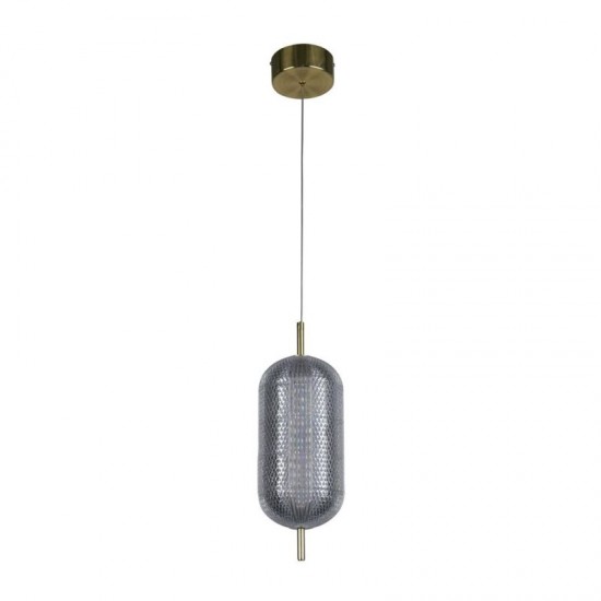 75458-006 Satin Brass LED Pendant with Clear Acrylic Shade