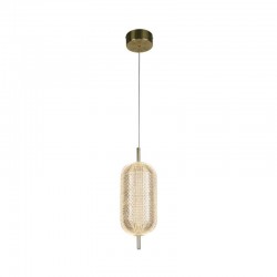75458-006 Satin Brass LED Pendant with Clear Acrylic Shade