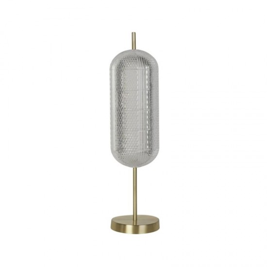 75459-006 Satin Brass LED Table Lamp with Clear Acrylic Shade
