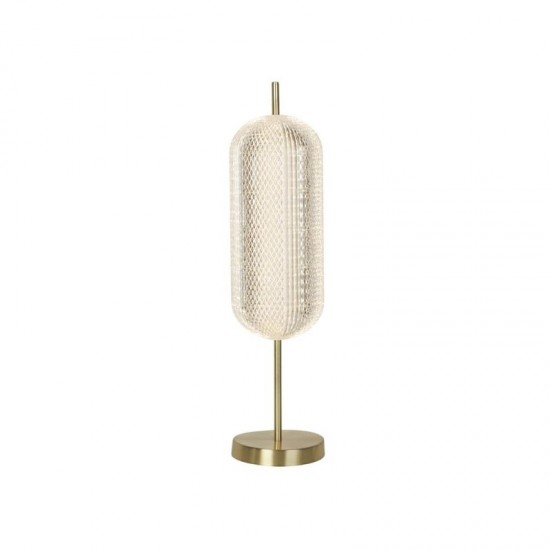 75459-006 Satin Brass LED Table Lamp with Clear Acrylic Shade