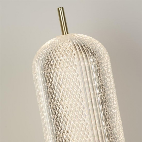75459-006 Satin Brass LED Table Lamp with Clear Acrylic Shade