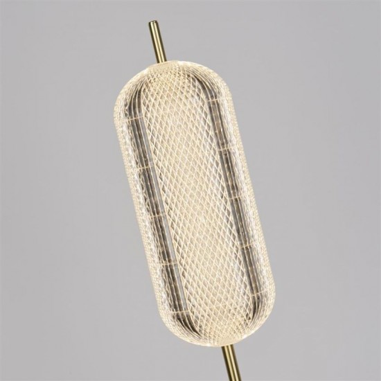 75457-006 Satin Brass LED Floor Lamp with Clear Acrylic Shade