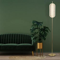 75457-006 Satin Brass LED Floor Lamp with Clear Acrylic Shade