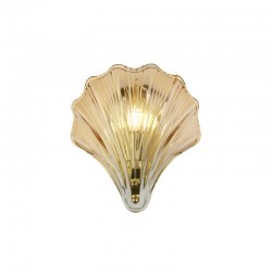 75466-006 Satin Brass Wall Lamp with Amber Ombre Glass IP44