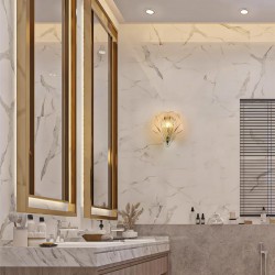 75466-006 Satin Brass Wall Lamp with Amber Ombre Glass IP44