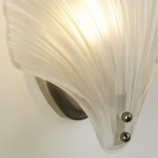 75467-006 Satin Silver Wall Lamp with Frosted Glass IP44