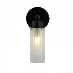 75453-006 Black Wall Lamp with Ribbed Glass IP44 75453-006 Black Wall Lamp with Ribbed Glass IP44