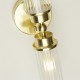 75456-006 Satin Brass 2 Light Wall Lamp with Ribbed Glass IP44