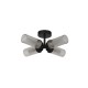 78919-006 Matt Black 4 Light Flush with Ribbed Glass IP44
