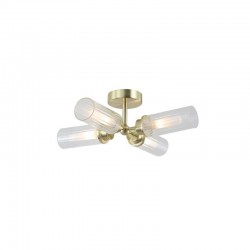 78918-006 Satin Brass 4 Light Flush with Ribbed Glass IP44 78918-006 Satin Brass 4 Light Flush with Ribbed Glass IP44