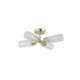 78918-006 Satin Brass 4 Light Flush with Ribbed Glass IP44