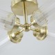 78918-006 Satin Brass 4 Light Flush with Ribbed Glass IP44