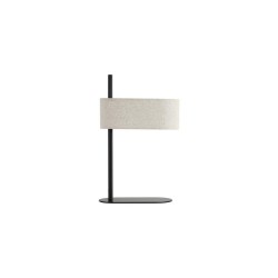 79096-006 Black Table Lamp with Oatmeal Linen Shade