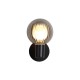 78920-006 Matt Black Wall Lamp with Ribbed Smoked Glass IP44