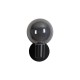 78920-006 Matt Black Wall Lamp with Ribbed Smoked Glass IP44