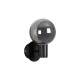 78920-006 Matt Black Wall Lamp with Ribbed Smoked Glass IP44