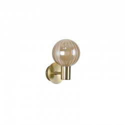 78915-006 Brass Wall Lamp with Ribbed Amber Glass IP44
