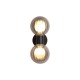 79097-006 Matt Black Wall Lamp with Ribbed Smoked Glass IP44