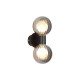79097-006 Matt Black Wall Lamp with Ribbed Smoked Glass IP44