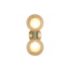 79098-006 Brass Wall Lamp with Ribbed Amber Glass IP44