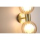 79098-006 Brass Wall Lamp with Ribbed Amber Glass IP44