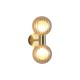 79098-006 Brass Wall Lamp with Ribbed Amber Glass IP44