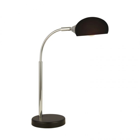 71941-006 Black & Chrome Table Lamp with Black Glass