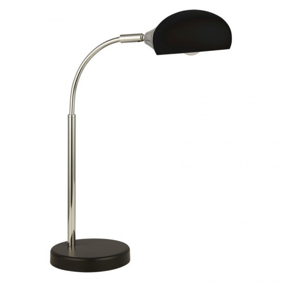 71941-006 Black & Chrome Table Lamp with Black Glass