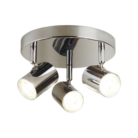 21031-006 LED Satin Silver Round 3 Light Spotlights