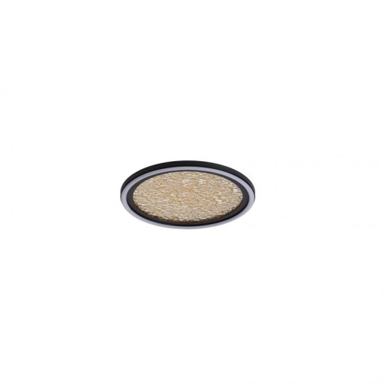 75439-006 Black LED Flush with Gold Acrylic Diffuser Ø 30 cm