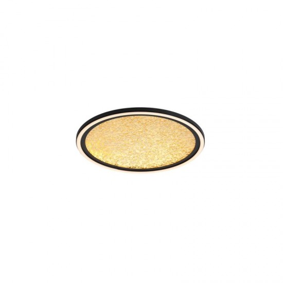 75438-006 Black LED Flush with Gold Acrylic Diffuser Ø 40 cm