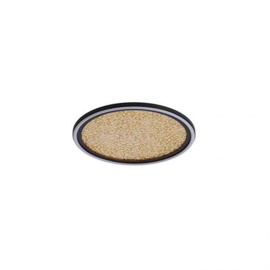 75438-006 Black LED Flush with Gold Acrylic Diffuser Ø 40 cm