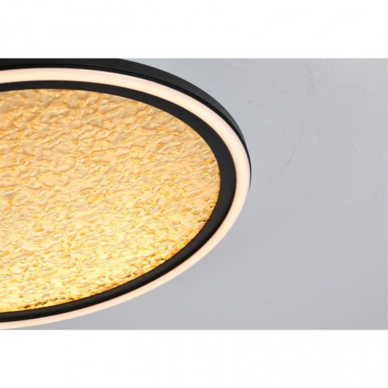 75438-006 Black LED Flush with Gold Acrylic Diffuser Ø 40 cm