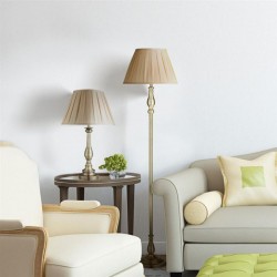 32037-006 Antique Brass Table Lamp with Mink Shade