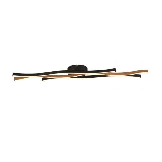 71951-006 Black LED Flush with Wood Effect