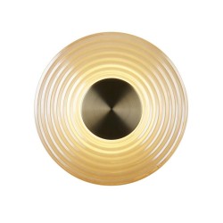 79102-006 Antique Brass LED Wall Lamp with Amber Glass