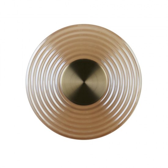 79102-006 Antique Brass LED Wall Lamp with Amber Glass