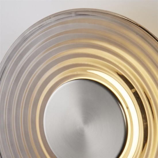79104-006 Satin Nickel LED Wall Lamp with Grey Glass