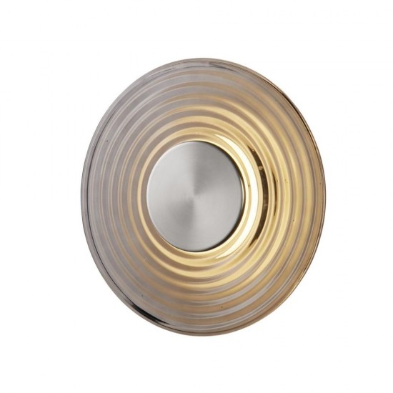 79104-006 Satin Nickel LED Wall Lamp with Grey Glass