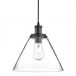32927-006 Matt Black Pendant with Clear Glass