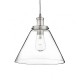 55032-006 Satin Silver Pendant with Clear Glass