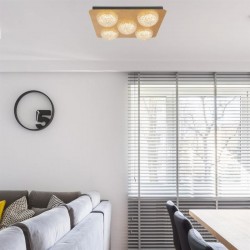 61860-006 LED Gold Leaf & Acrylic 5 Light Flush