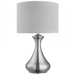 32903-006 Satin Silver Touch Table Lamp with White Shade 32903-006 Satin Silver Touch Table Lamp with White Shade