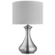 32903-006 Satin Silver Touch Table Lamp with White Shade