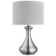 32903-006 Satin Silver Touch Table Lamp with White Shade 32903-006 Satin Silver Touch Table Lamp with White Shade
