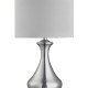 32903-006 Satin Silver Touch Table Lamp with White Shade